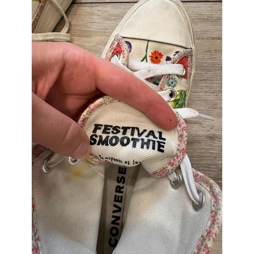 Converse Chuck Taylor All Star Platform High Top Floral Fruit Print Sneakers - Picture 6 of 10